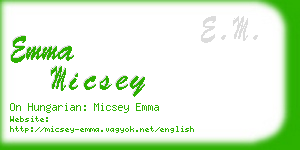 emma micsey business card